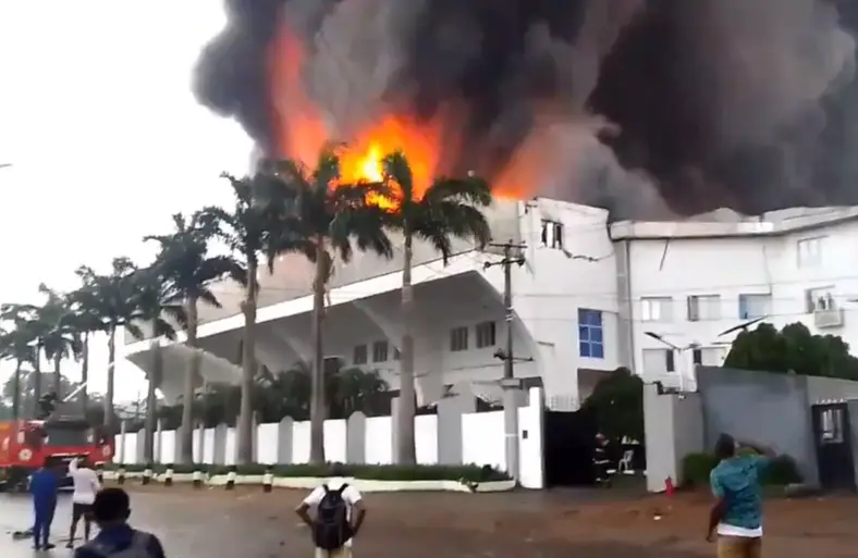 Fire engulfs Christ Embassy headquarters in Lagos