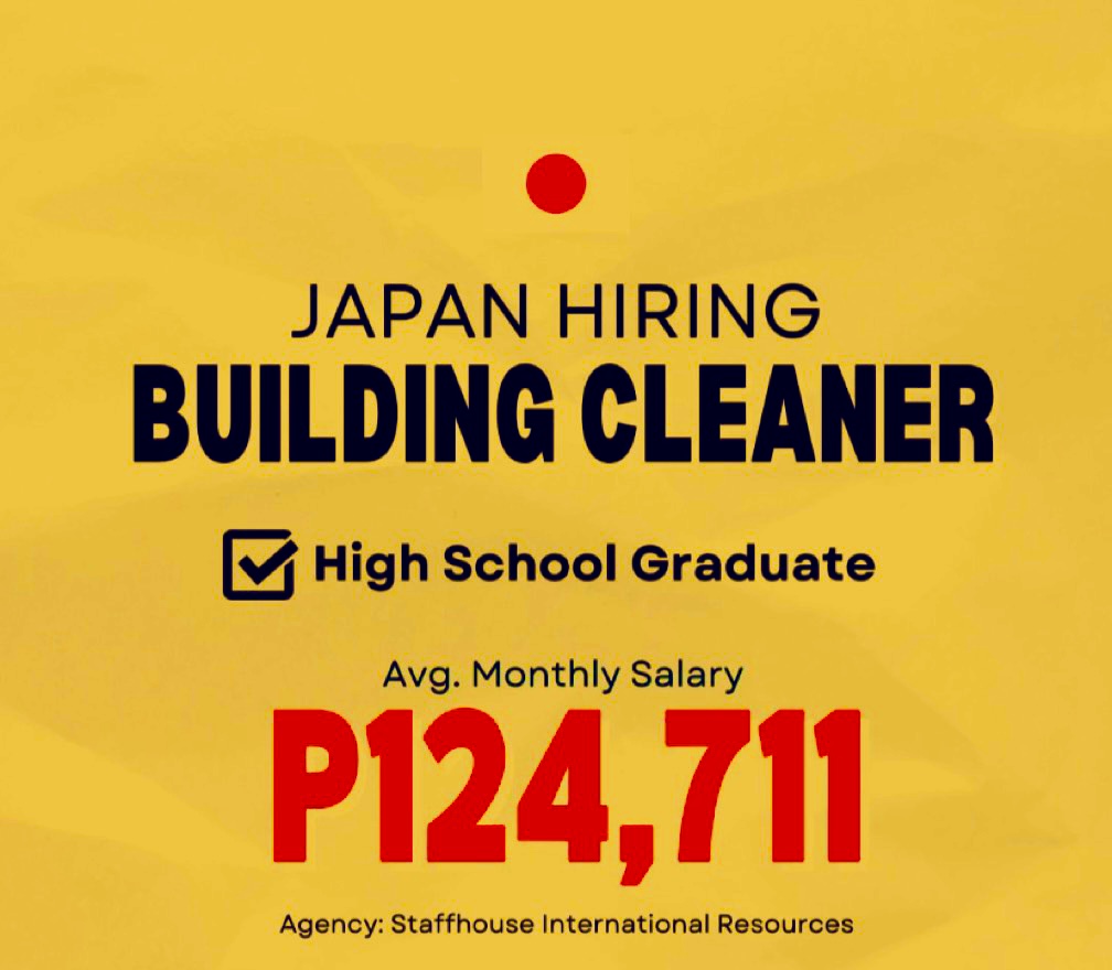 Apply Now! Japan Building Cleaners Job Hiring 2024