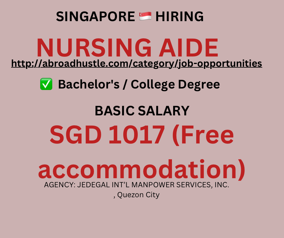 700 Nursing Aides Needed in Singapore