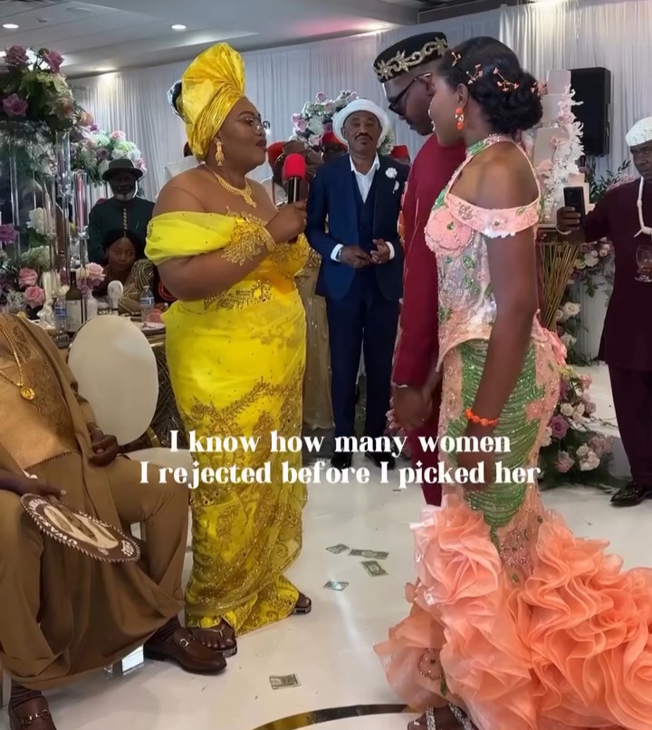 Video: “I know how many women I rejected before I picked her” Groom’s mother says as she prays for couple on wedding day