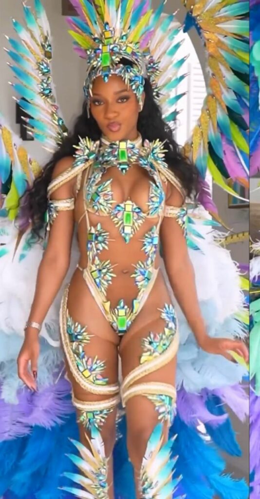 Video: Ayra Starr displays curves in carnival outfit as she joins Rihanna at Crop Over Carnival in Barbados