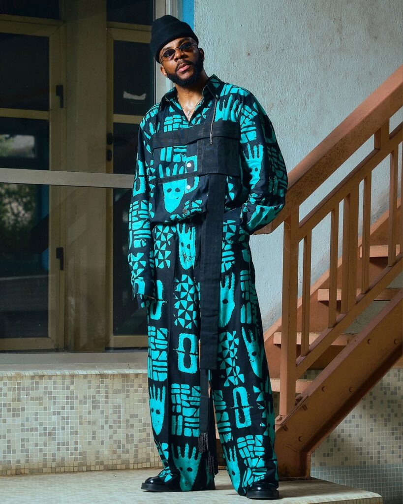 Ebuka Obi-Uchendu Stuns in Beaded Adire & Denim on BBNaija Eviction Night