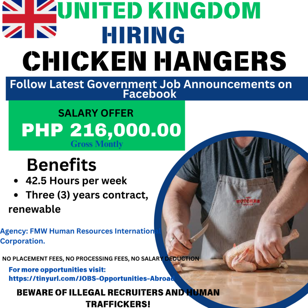 UK Hiring 𝗖𝗛𝗜𝗖𝗞𝗘𝗡 𝗛𝗔𝗡𝗚𝗘𝗥𝗦 2024